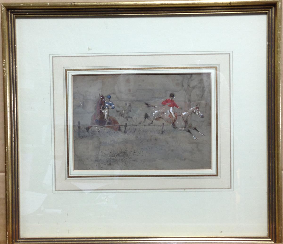 English School (19th Century)  Steeplechasing watercolour (6) 13 x 20cm (5 x 8in)  Some - Image 8 of 9