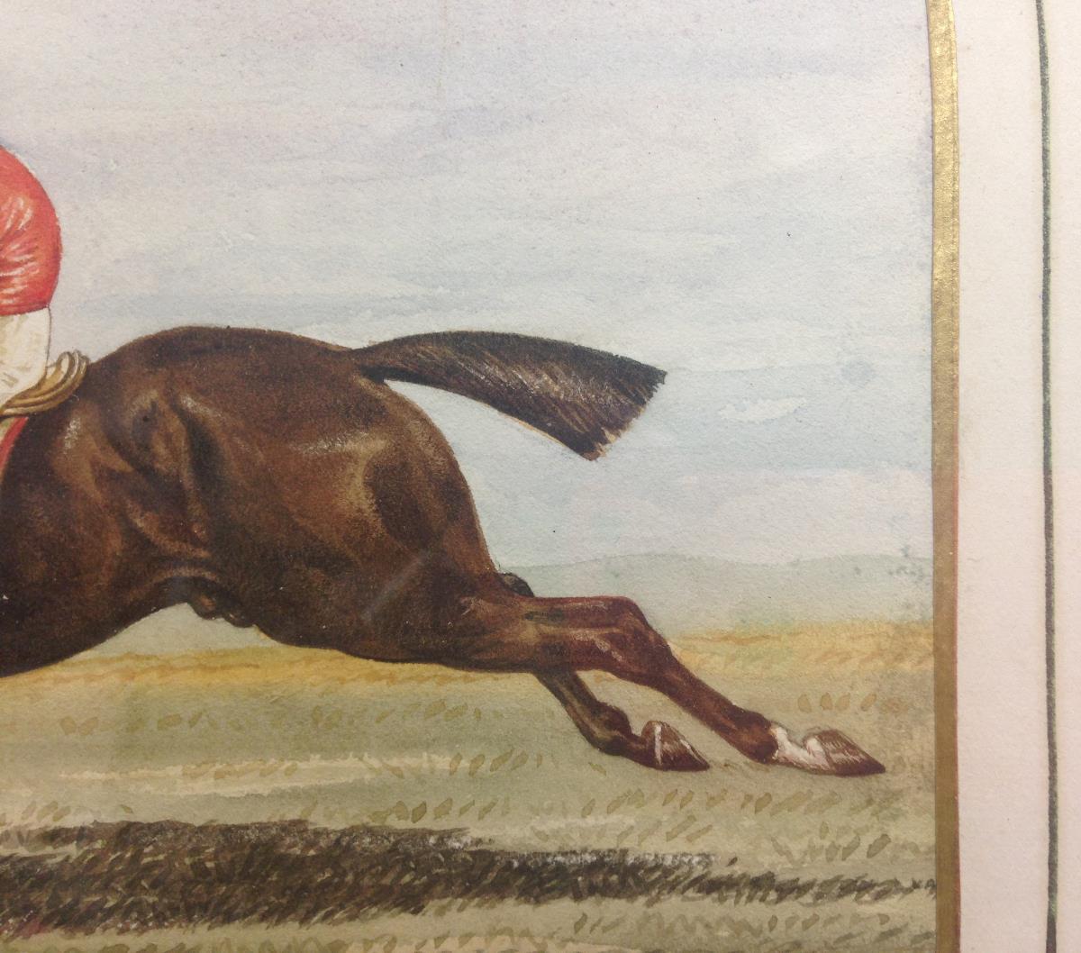 English School (late 19th Century)  Studies of two bay racehorses, one jockey in yellow silks, one - Image 5 of 9