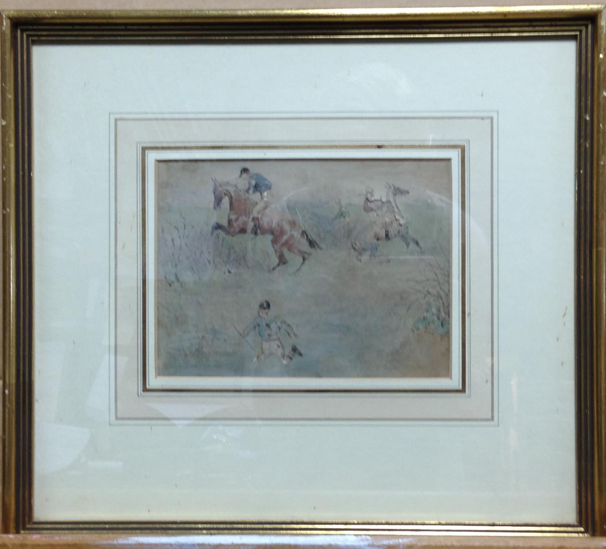 English School (19th Century)  Steeplechasing watercolour (6) 13 x 20cm (5 x 8in)  Some - Image 6 of 9