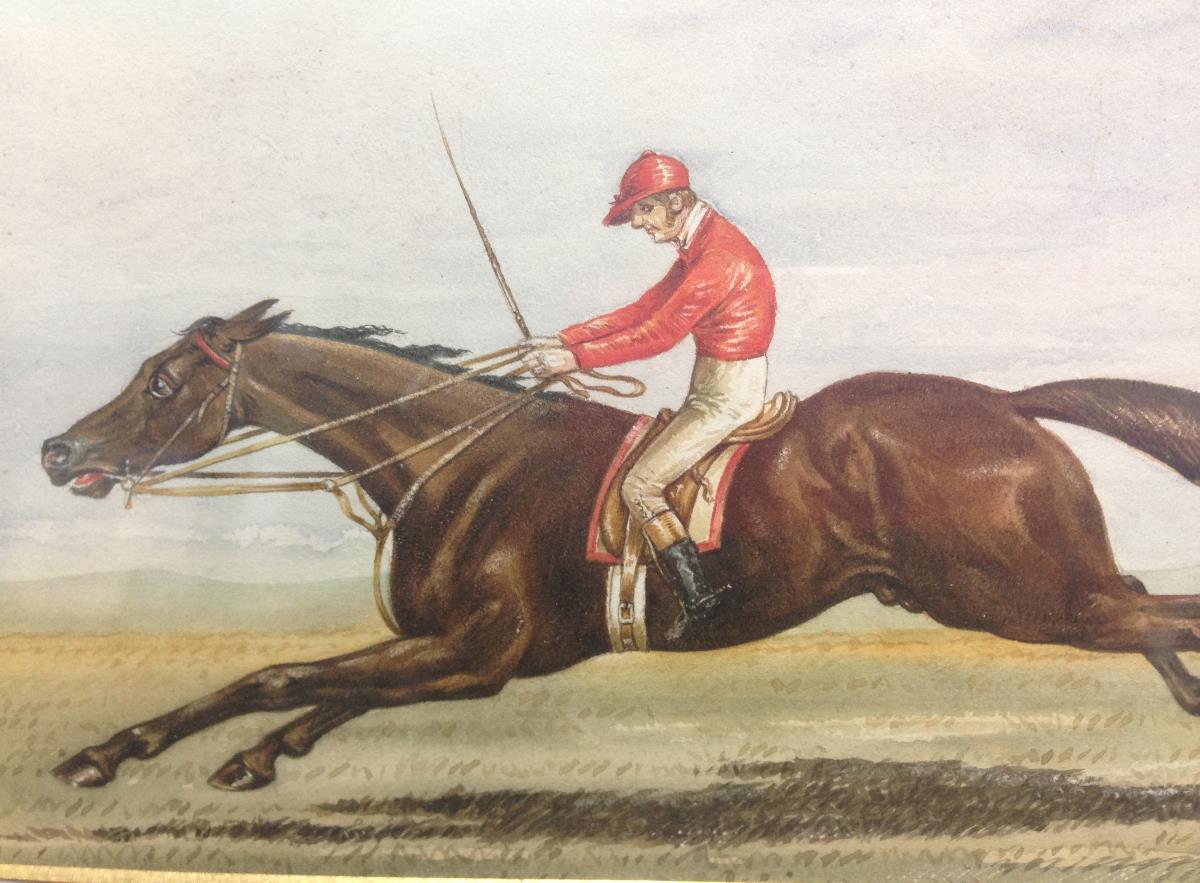 English School (late 19th Century)  Studies of two bay racehorses, one jockey in yellow silks, one - Image 4 of 9