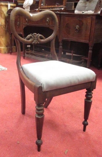 Six Victorian kidney back chairs