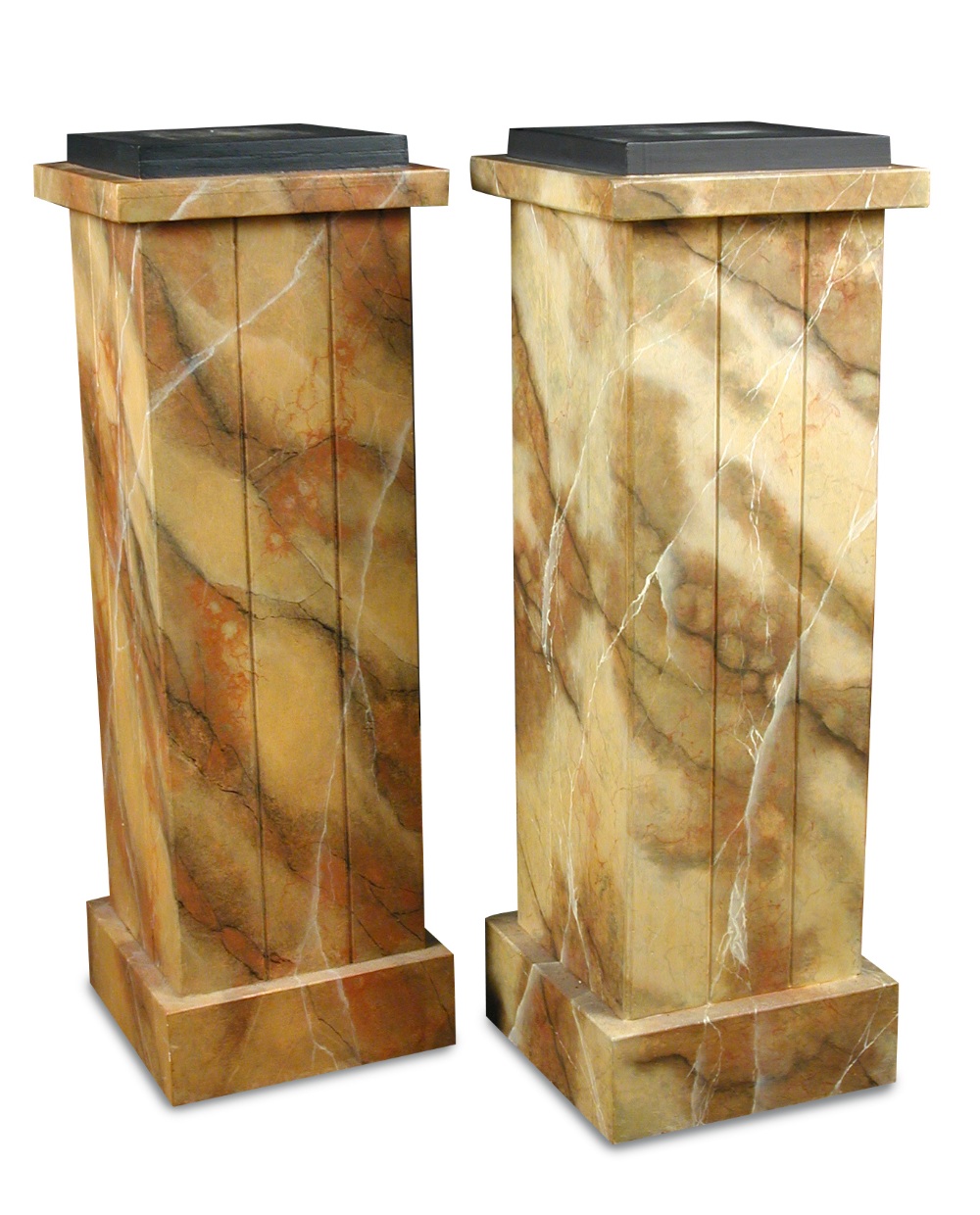 A pair of faux marble pedestal columns, 20th century 119 x 40 x 40cm (46 x 16 x 16in)