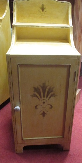 A pair of painted bedside cabinets, 106 (h) x 41 (w) x 38 (d)cm