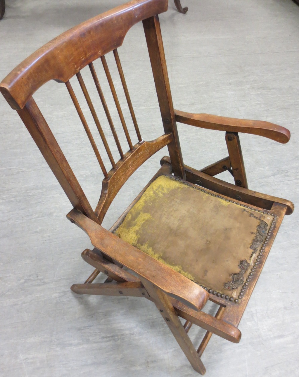 An Edwardian folding garden or occasional chair