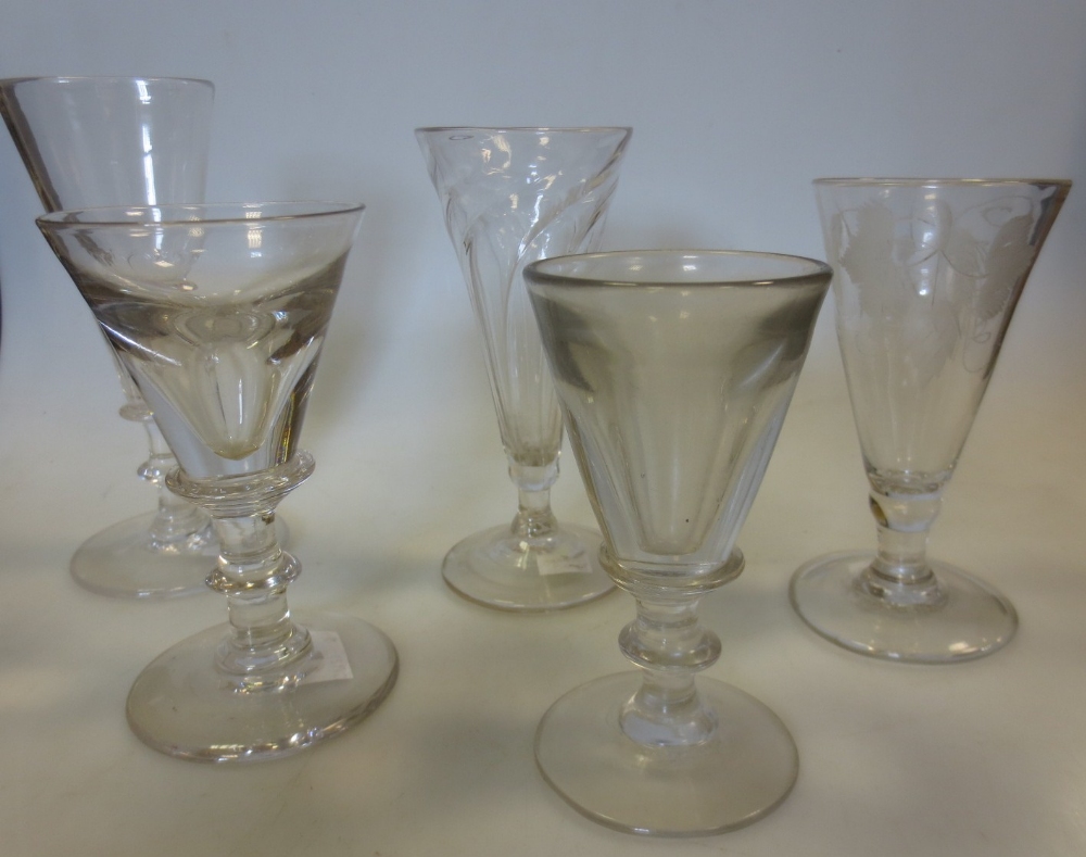 Five early 19th century glass ales and illusion glasses (5)