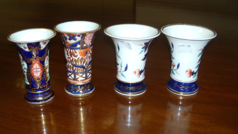 A pair and two other Spode spill vases, each decorated in the Imari palette, the former with - Image 2 of 2