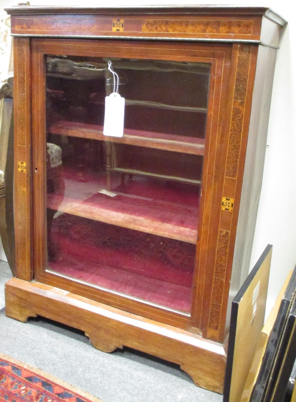 A Victorian walnut pier cabinet, inlaid and banded in yew wood 102 x 77 x 30cm (40 x 30 x 12in)