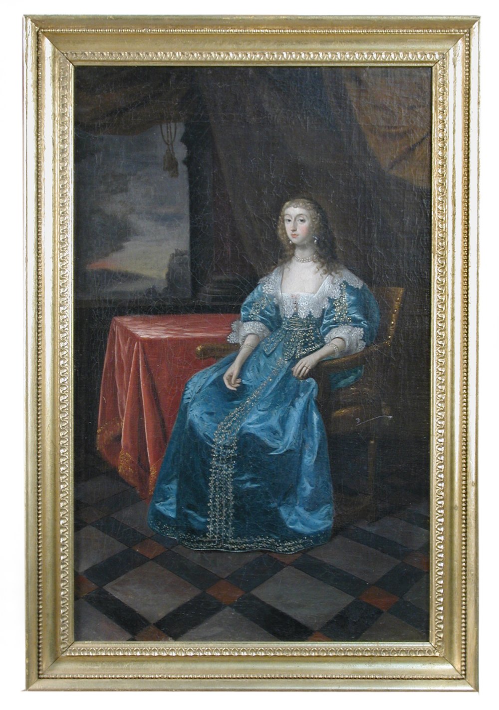 After Sir Anthony van Dyck (Flemish, 1599-1641) Portrait of Queen Henrietta Maria (1609-1669) oil