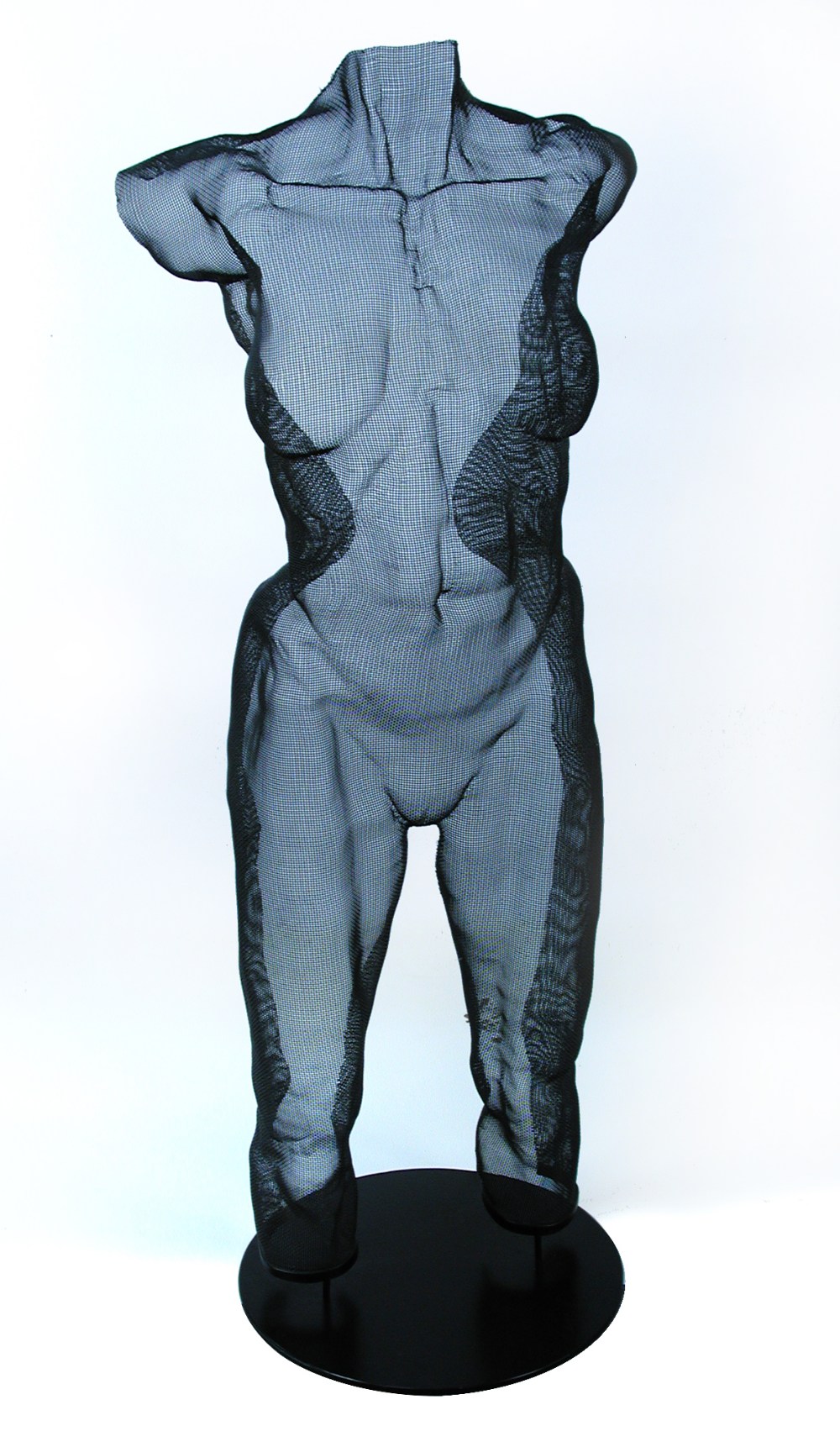 § David Begbie, (British, born 1955), female torso, 1996, moulded steel mesh, inscribed Begbie and