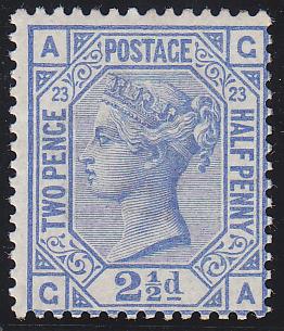 2½d, Plate 23 (CA), blue, unmounted mint, good gum (C.V. from £425), SGno. 157 £120-140