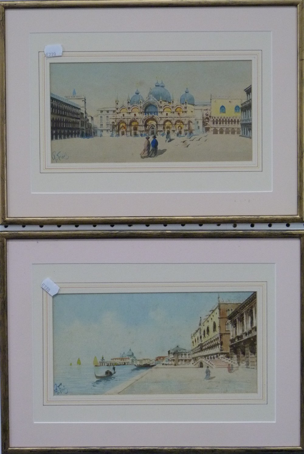 Six watercolour paintings, including Venetian scenes, etc (6)