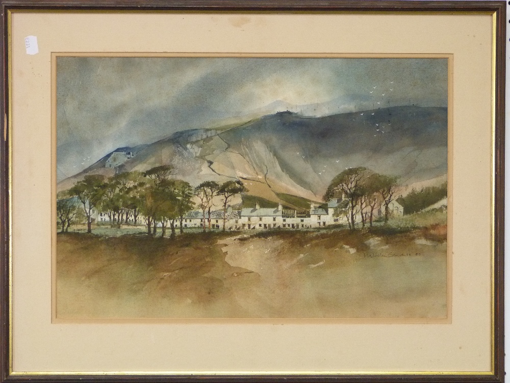 Malcolm Edwards (British) Clearing Rain, Nant Gwrtheyrn watercolour, signed, artist`s label verso