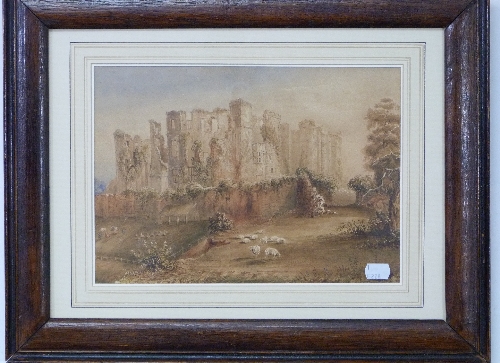 J. Goodman (19thC) Kenilworth Castle watercolour, signed and dated 1842 8½in x 12in (21.5cm x 30.