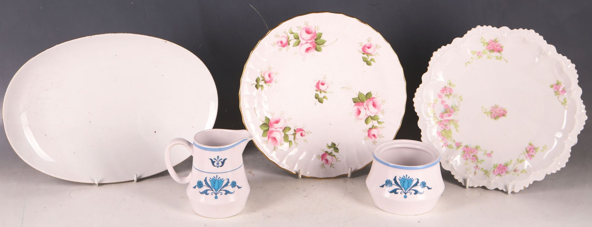 A large and varied selection of porcelain plates, cups and saucers by Coalport, Copeland and