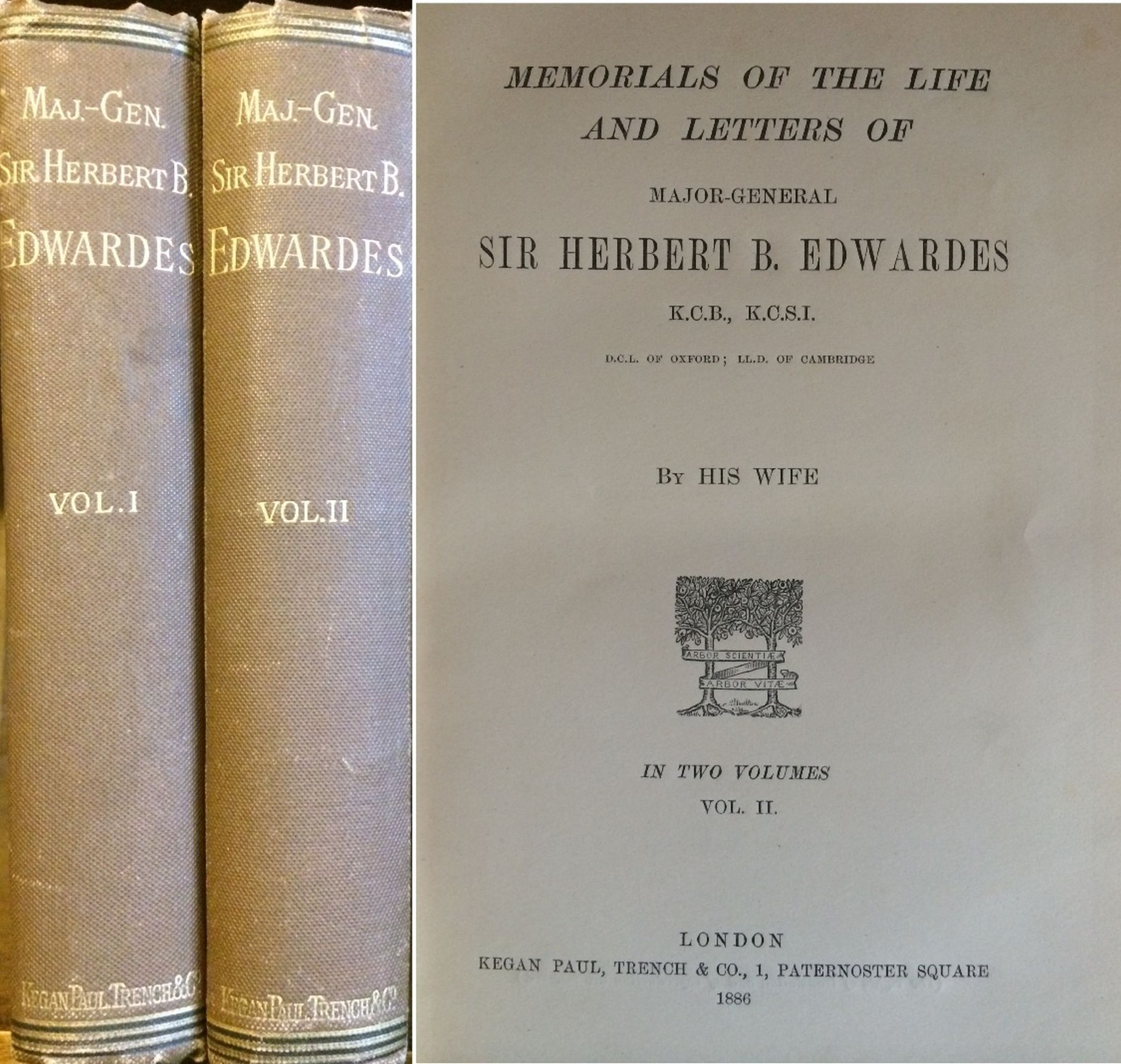 INDIA - LIFE OF HERBERT EDWARDES - HERO OF SIKH WARS - Memorials of the Life and Letters of Major-