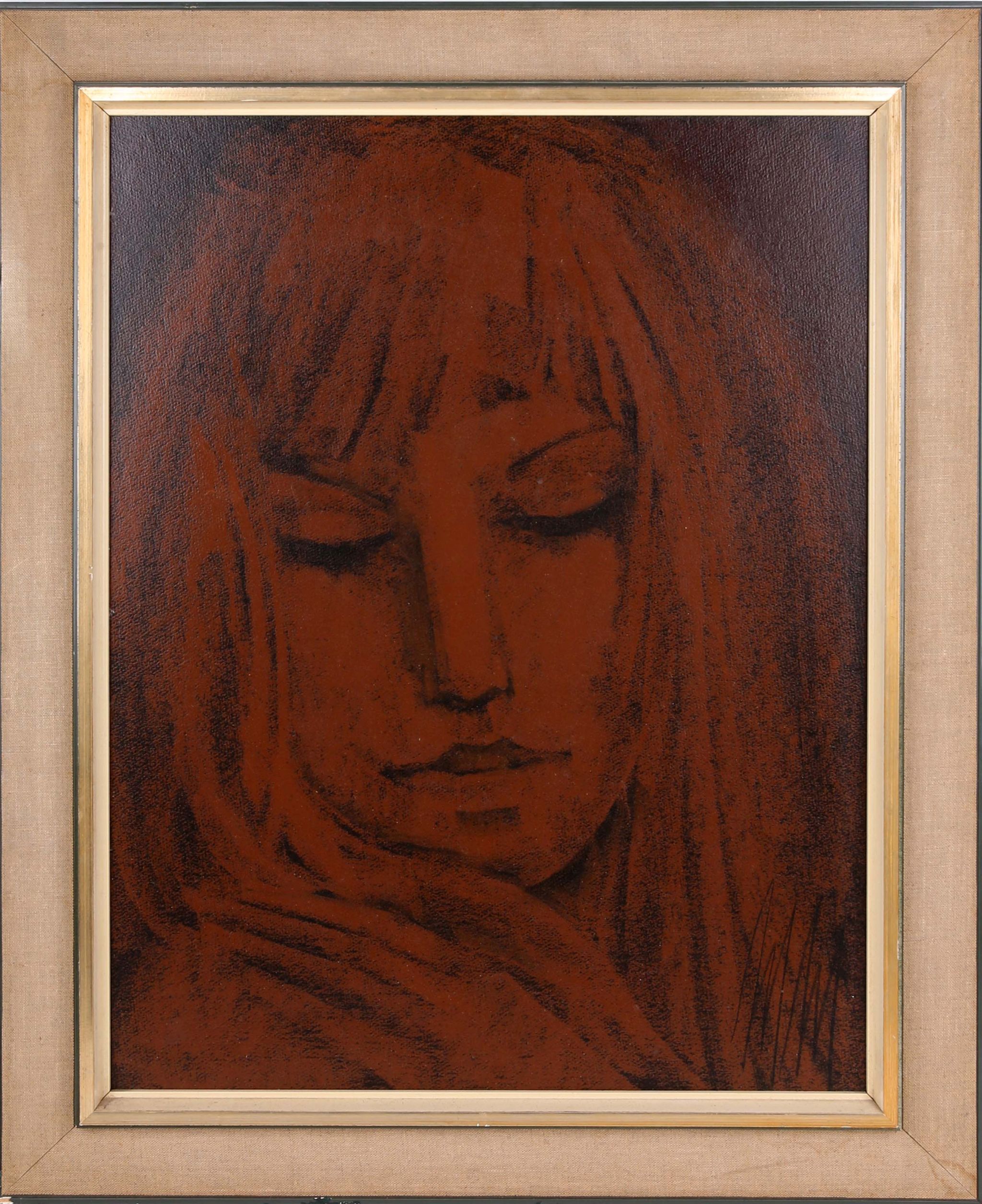 Maurice Man, `Sirena`, 1968, mixed media on board, signed `MM`, studio label to verso (63 x 48cm).