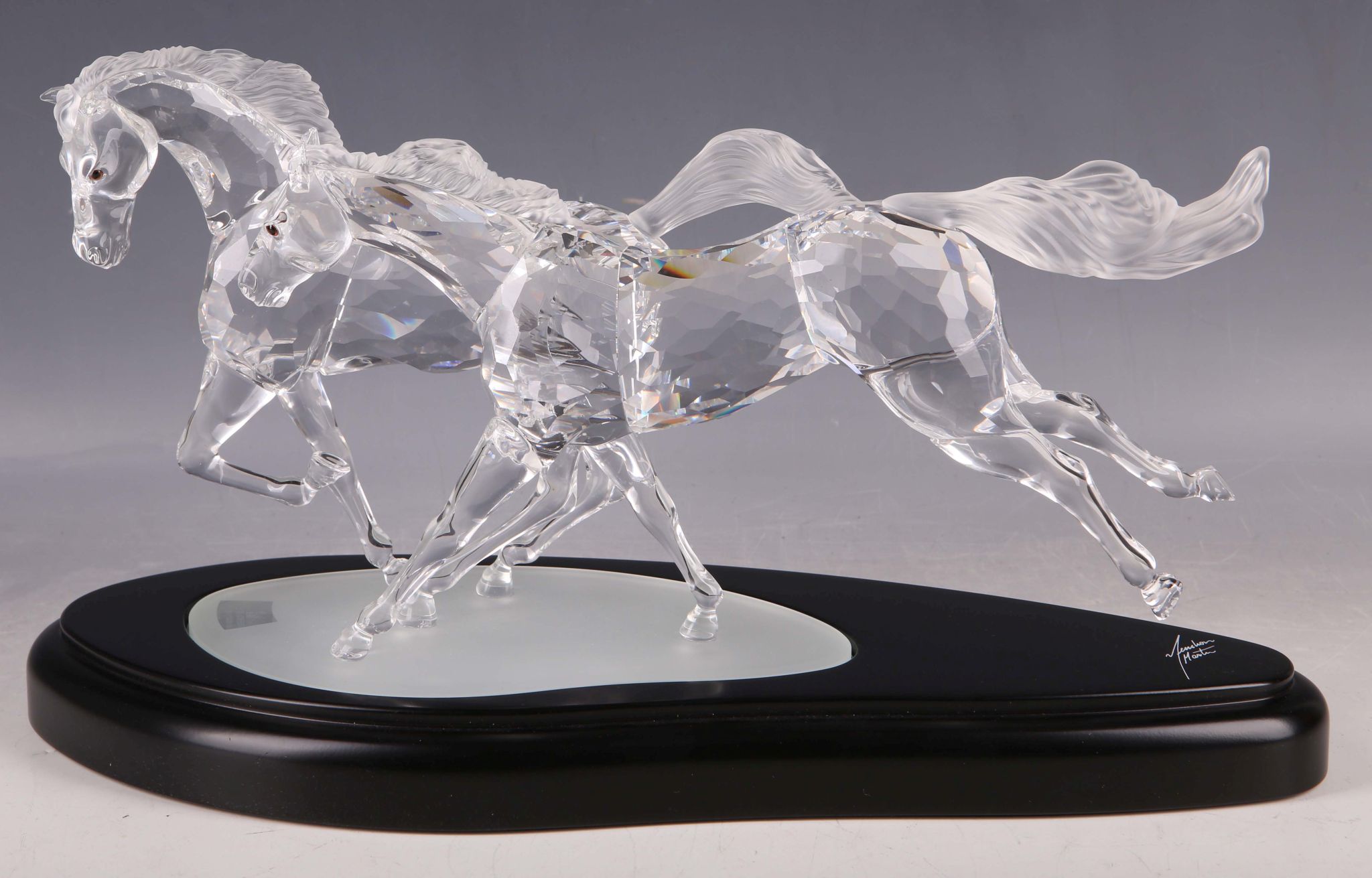 Swarovski crystal `The Wild Horses`, 2001, designed by Martin Zendron, SCS members limited edition