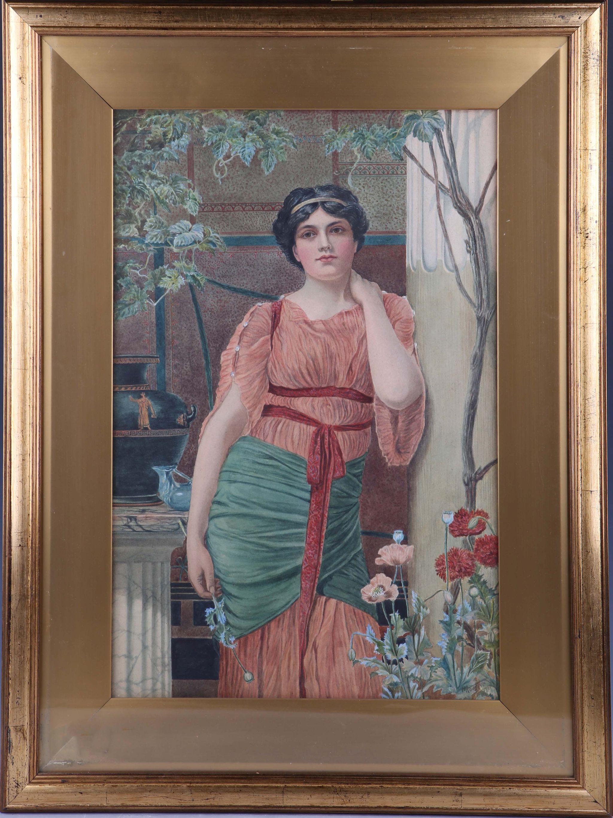 Mary G Houston (British, early 20th Century), `An Athenian Woman`, watercolour, portrait of a