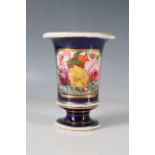 A very early 19th Century Derby or Spode factory porcelain Campana shaped vase with beaded rim,