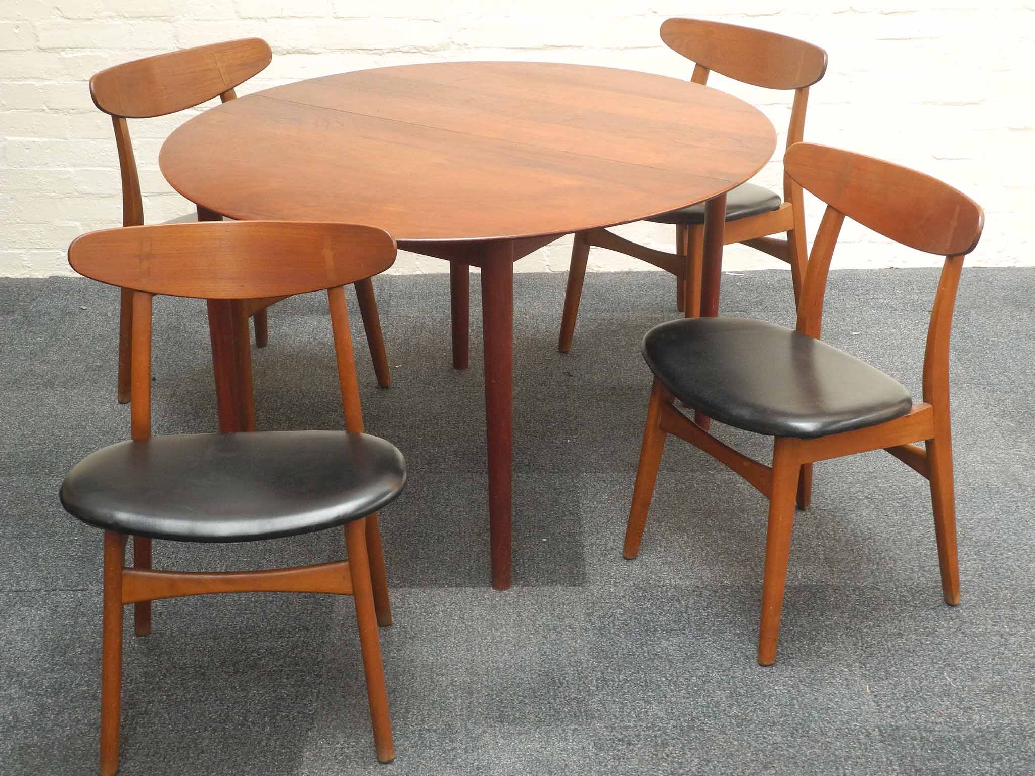 Hans Wegner for Carl Hansen & Son, Denmark, a set of four CH-30 dining chairs, together with a