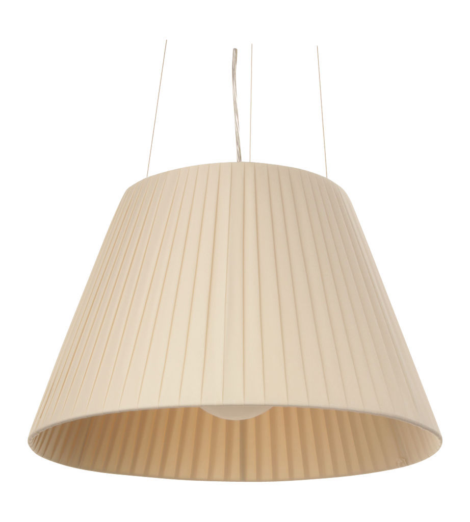 Phillipe Starck for Flos, a Romeo S1 ceiling light, cream fabric shade with glass interior.