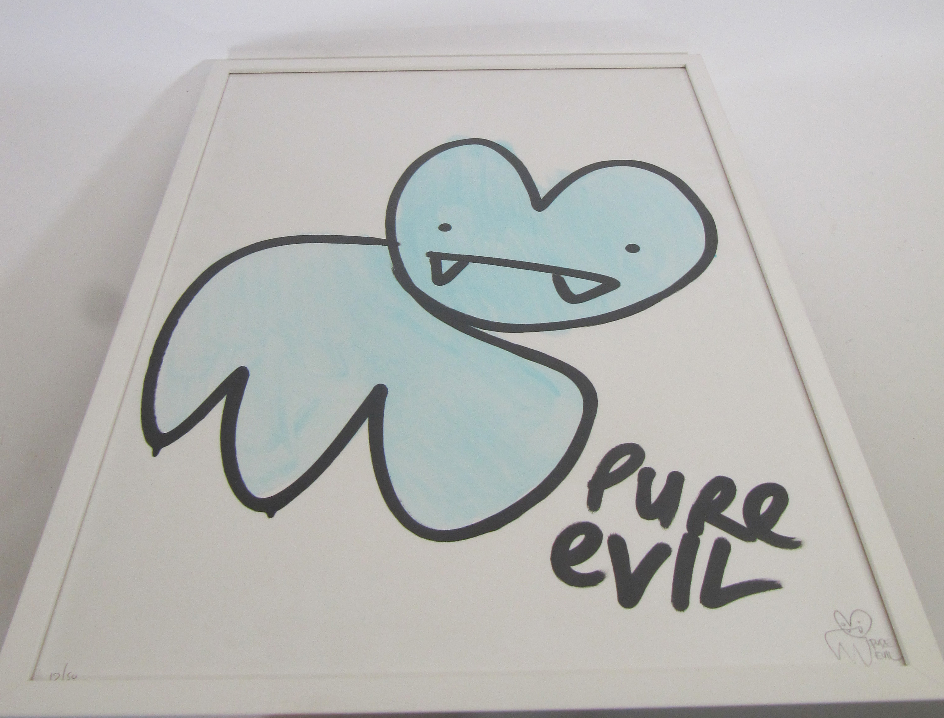 Pure Evil (British, b. 1968), Pure Evil, 21st Century, iconic bunny logo filled in light blue,