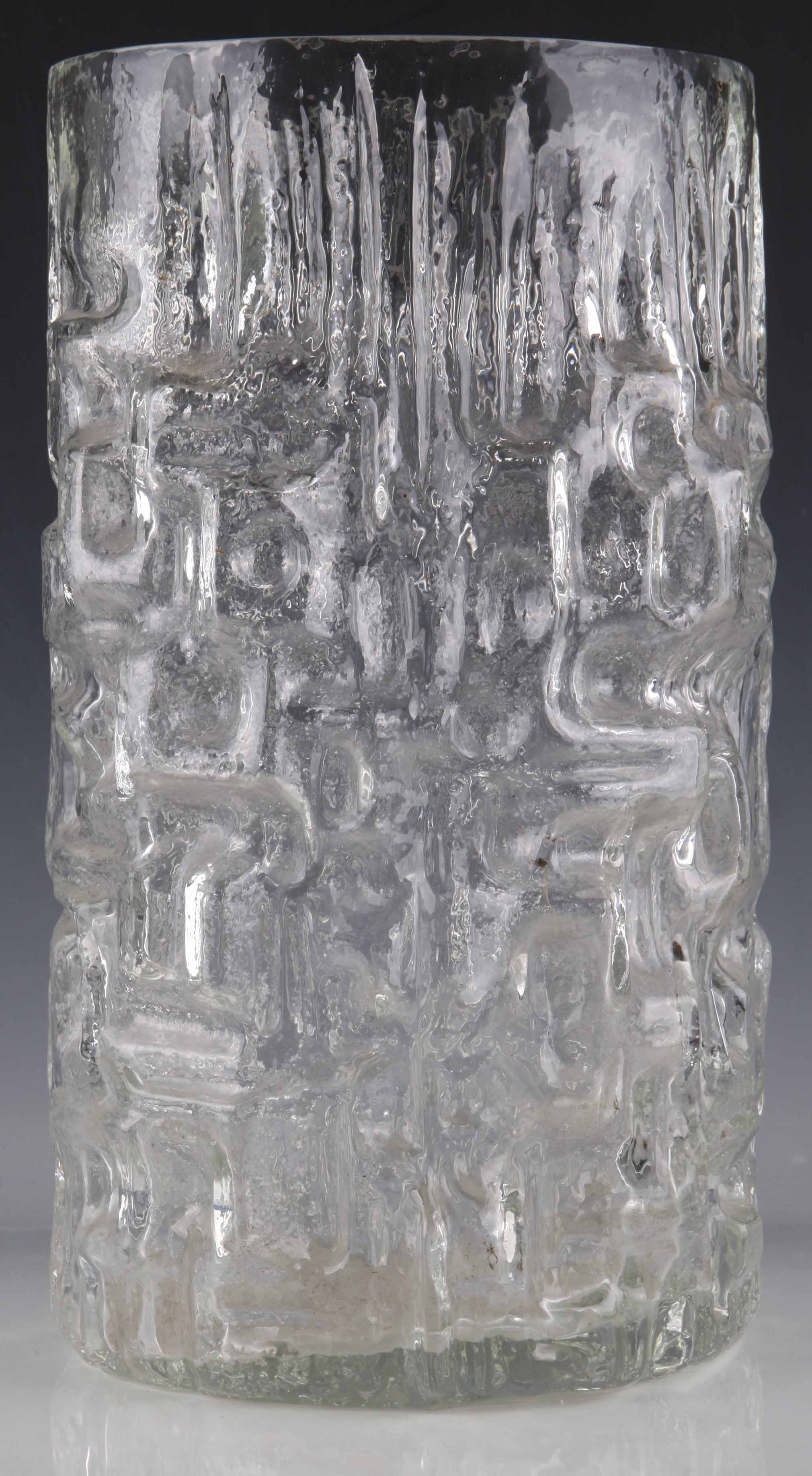 A large 1970`s Scandinavian glass vase in the manner of Tapio Wirkaala for littala, mould blown