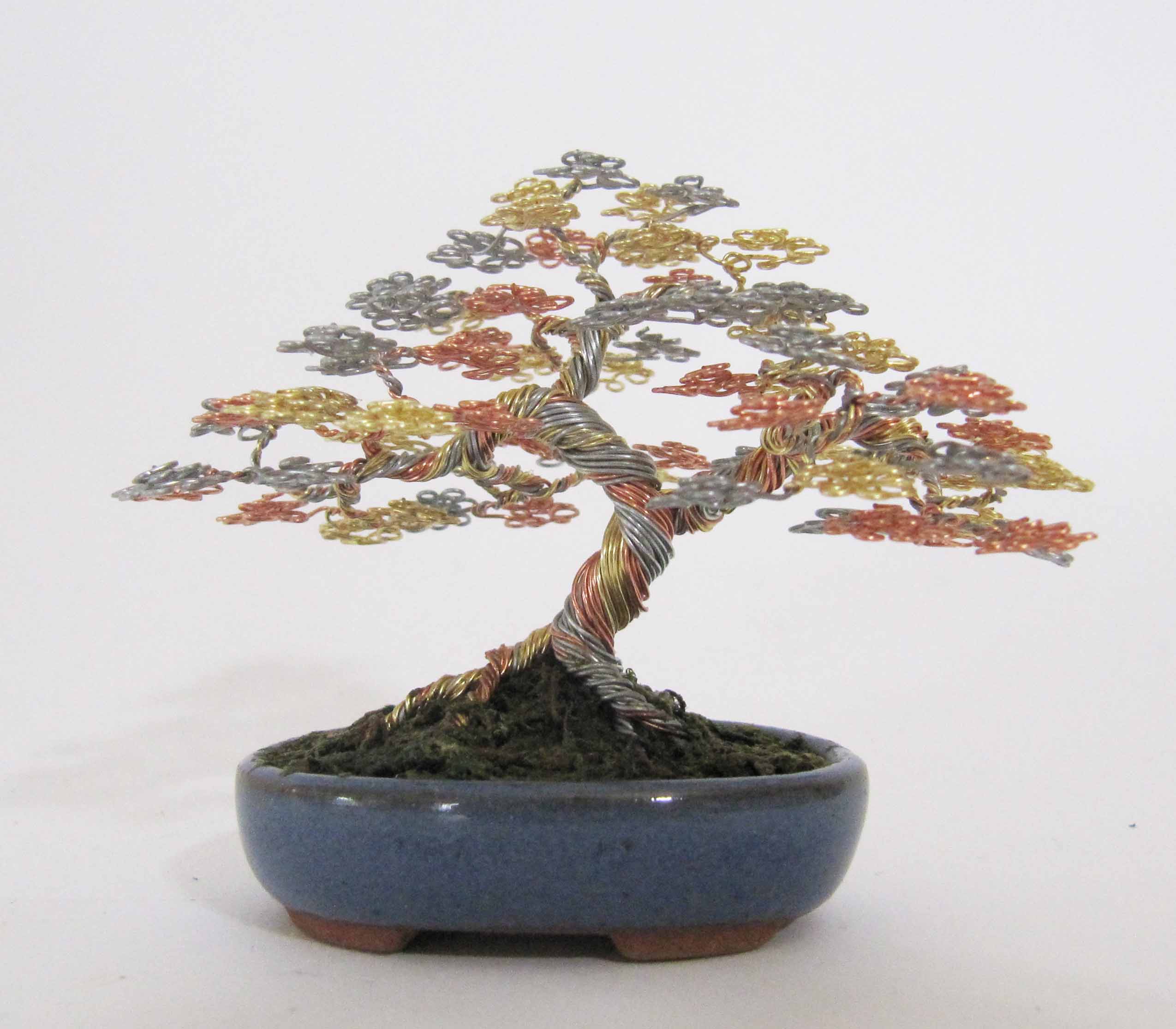 Ken To, Wire Bonsai Tree, 2012, a copper wire sculpture in the form of a bonsai tree. 7cm H