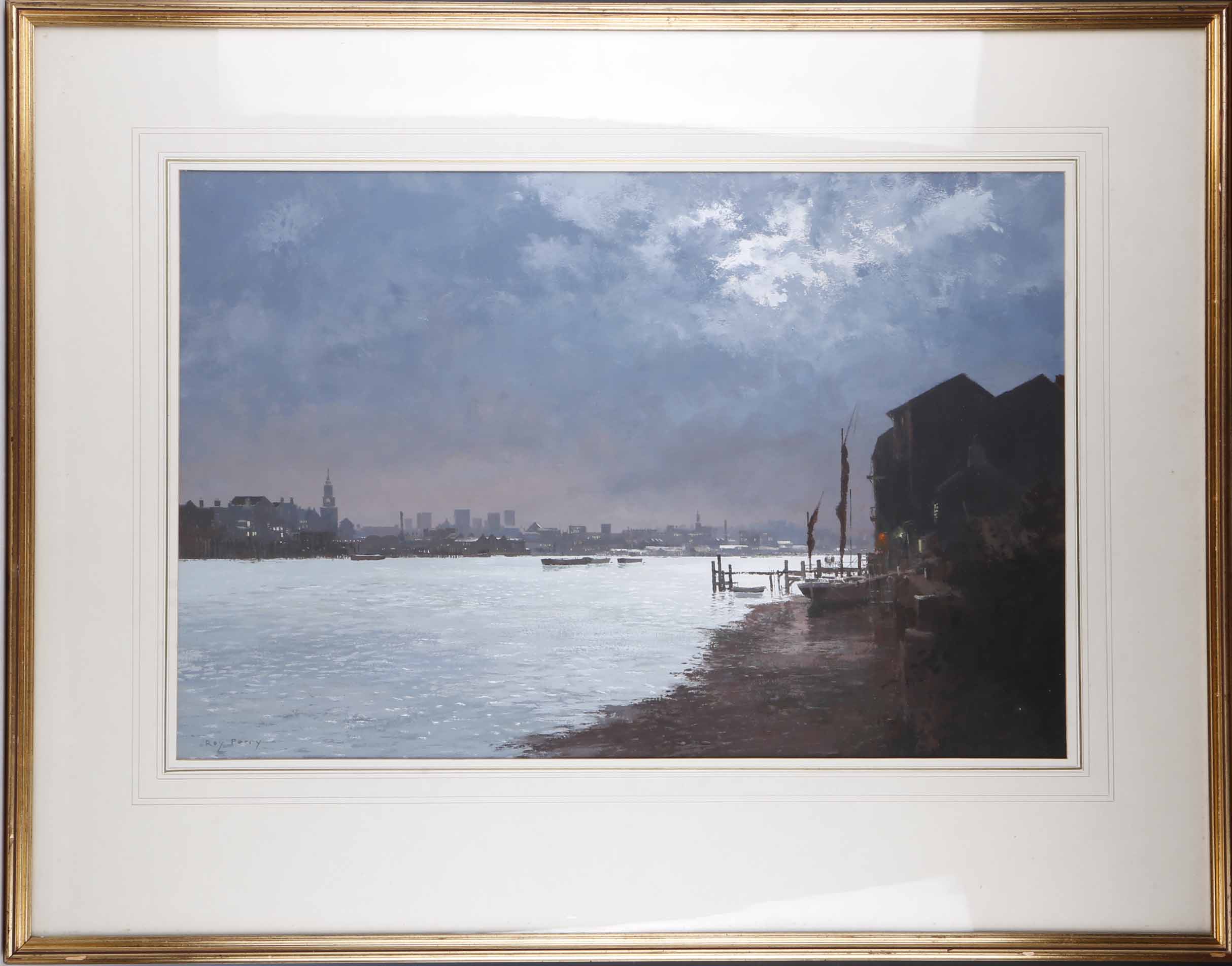 Roy Perry (1936-1993), watercolour, Battersea Reach, signed and framed.