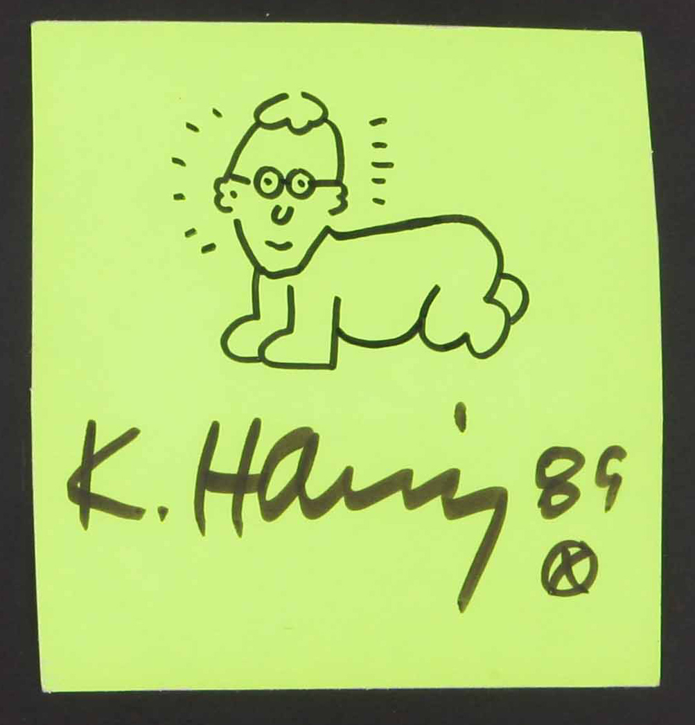 Keith Haring (1958-1990), Untitled, 1989, self portrait as a radiant baby, marker pen sketch on