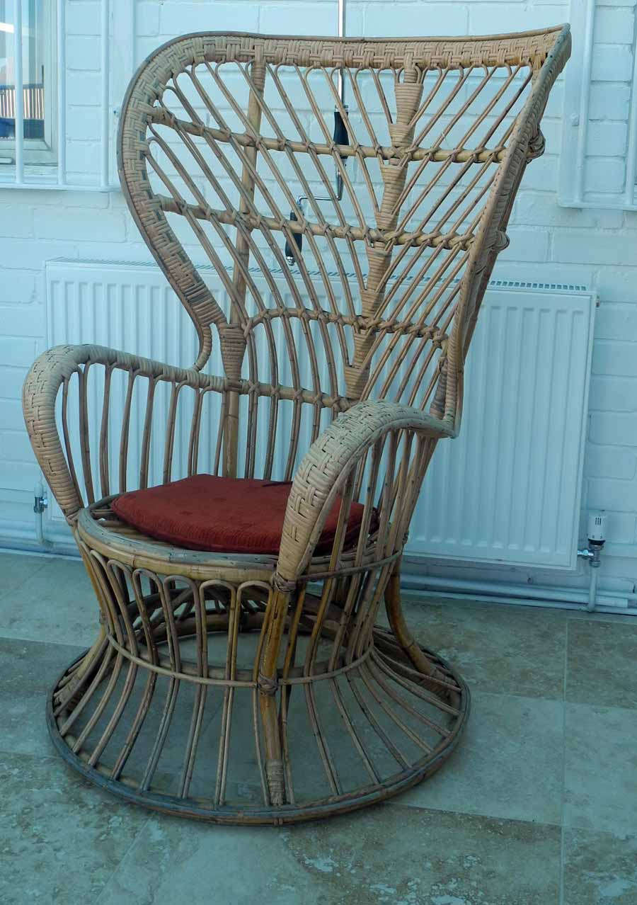A Gio Ponti `Conte Biancomo` wicker chair, manufactured by Vittorio Bonacini and Co, Italy,