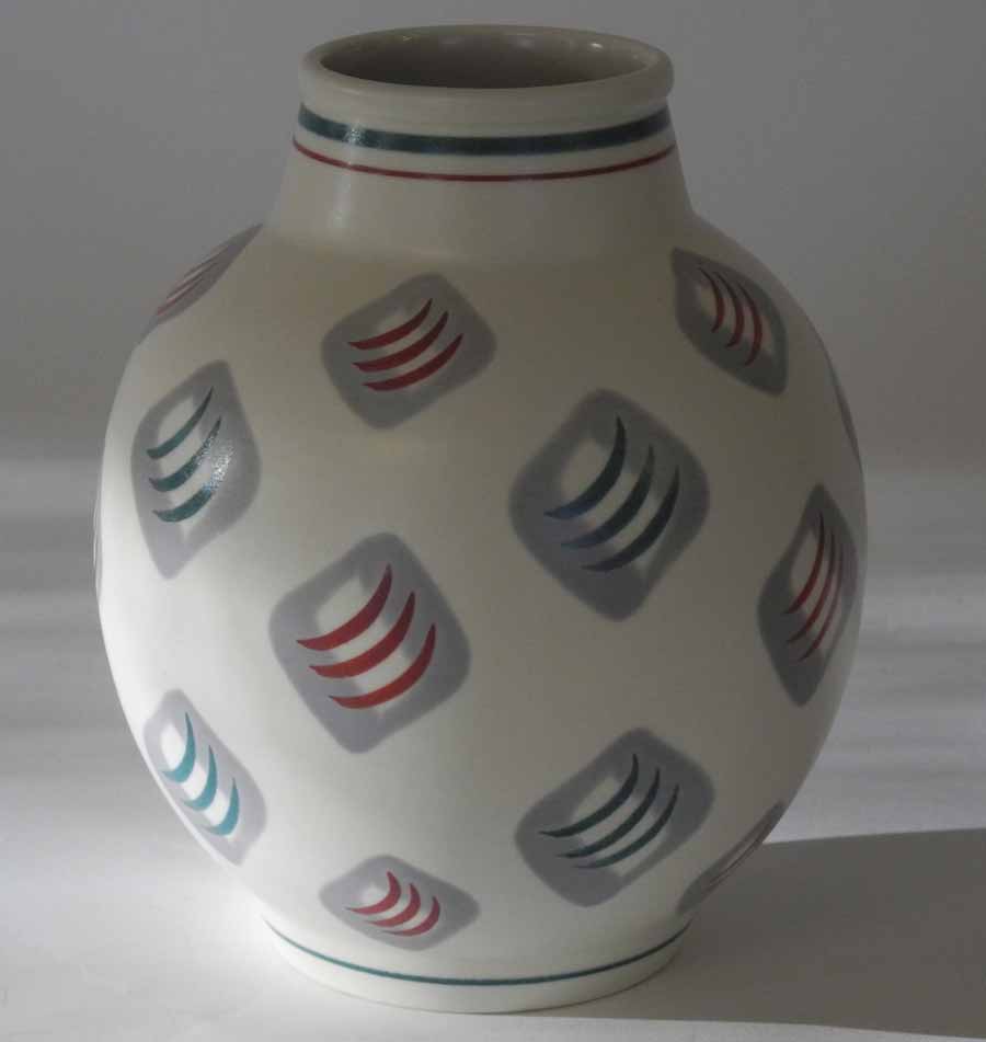 A Poole Pottery `Freeform` vase, shape 723, with `Ravioli` decoration, designed by Ruth Pavely,