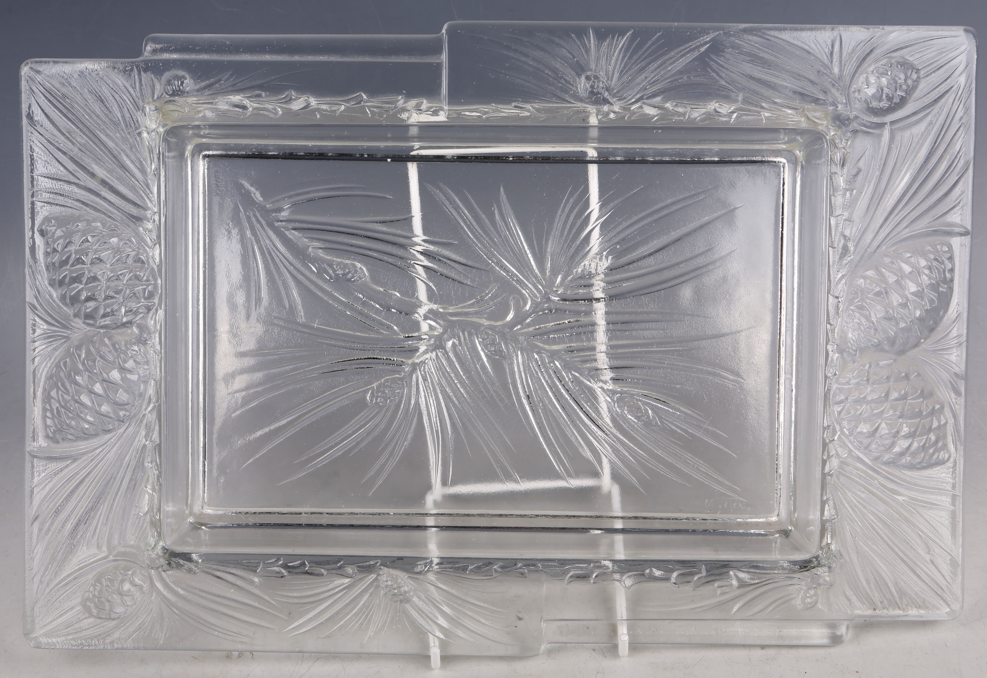 A 1950s French rectangular glass dish by "Verlux".