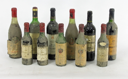 Rioja: Cortesia 1991, 1 bottle, five other bottles of red wine, various, Mouton-Cadet 1967, 3 half