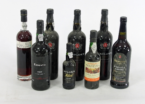 Three bottles of Taylor's first estate reserve port and sundry bottles of port