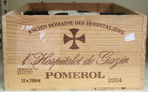 Bordeaux: Chateau Gazin L'Hospitalet de Gazin, 2004, Pomerol, 10 bottles, in own wooden case