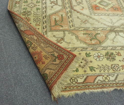 A Turkish carpet of geometric design within a multiple border, 345.5cm x 236cm (136" x 93") - Image 3 of 3