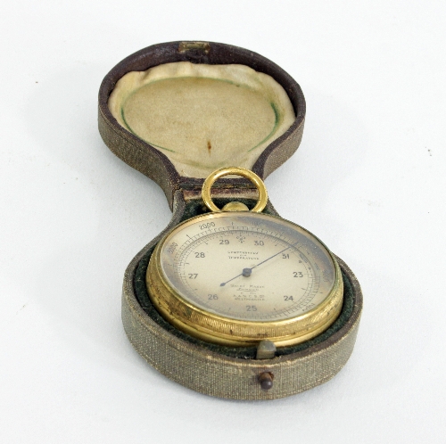 A pocket compensated barometer, the dial signed Short & Mason, London, made for A&NCS Ltd