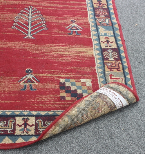 A small Hamadan rug with triple pole medallion on a red ground, 157cm x 100cm (61.75" x 39.5") and - Image 5 of 5