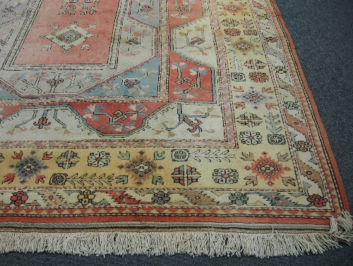 A large Turkish carpet, of geometric design within a multiple border, 460cm x 307.5cm (181" x 121") - Image 2 of 3