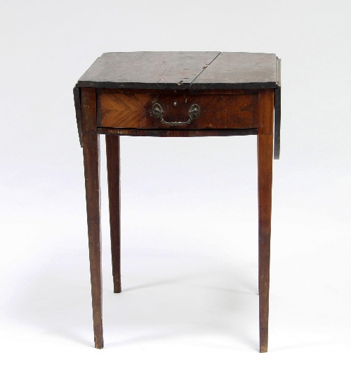 A George III oval topped Pembroke table, on square tapering legs (distressed)