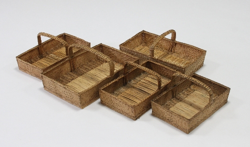 A collection of five basket weave flower trugs   Condition Report:  Lot 188 1: 41 x 27 cm (18 x 10.