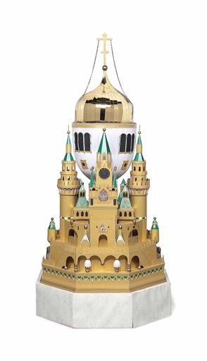 A POLYCHROME-DECORATED PAPER, MDF AND CARD MODEL OF A RUSSIAN STYLE BUILDING
DESIGNED BY SIMON