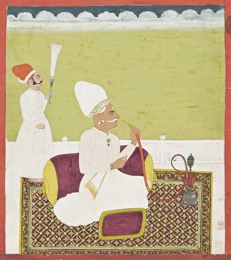 A PORTRAIT OF THAKUR INDRA SINGH
JODHPUR, RAJASTHAN, NORTH INDIA, CIRCA 1800
Opaque pigments and