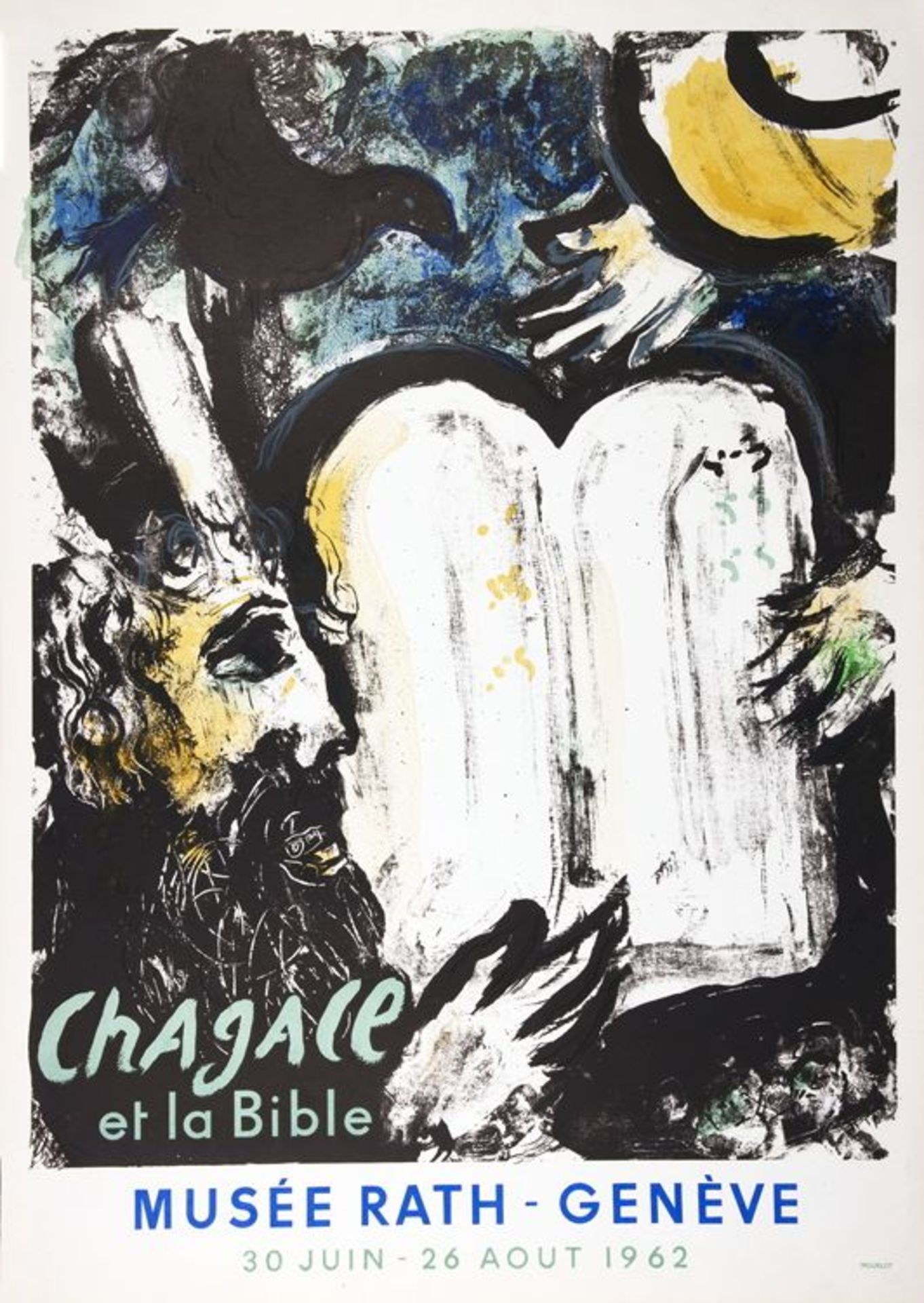 Marc Chagall. Moïse et les Tables de la Loi. Farblithographie. 1962. 65,0 : 50,0 cm (75,5 : 54,0