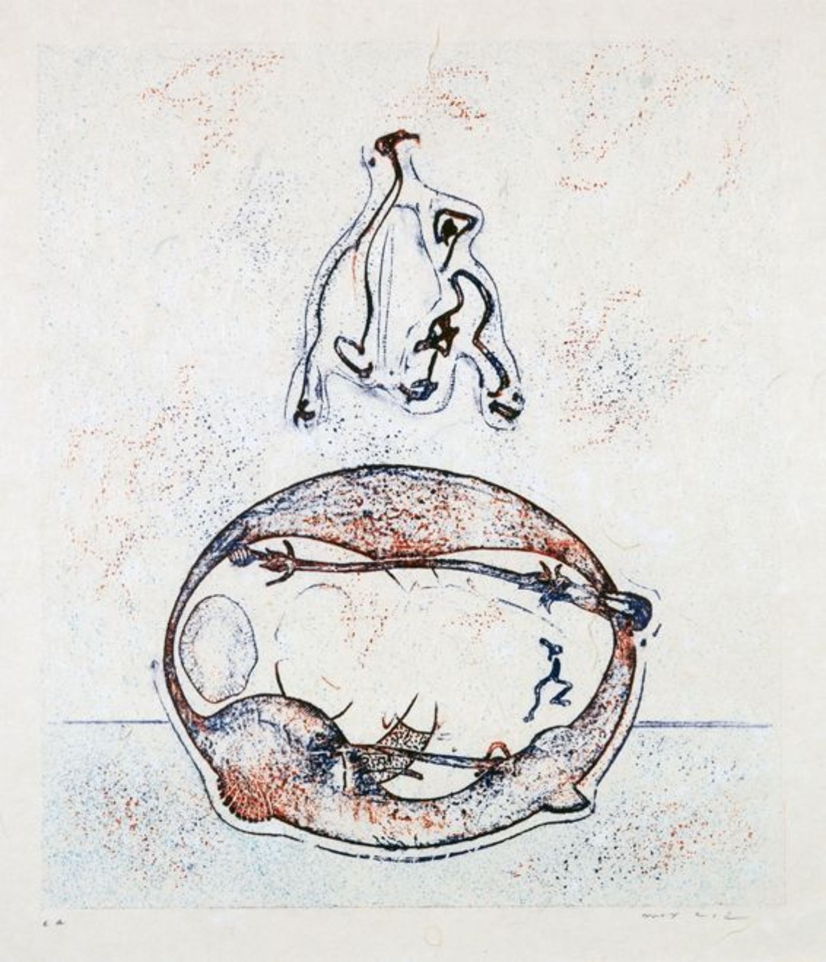 Max Ernst. Après moi le XXe siècle. Farblithographie. 1971. 29,3 : 25,0 cm (57,0 : 40,5 cm).