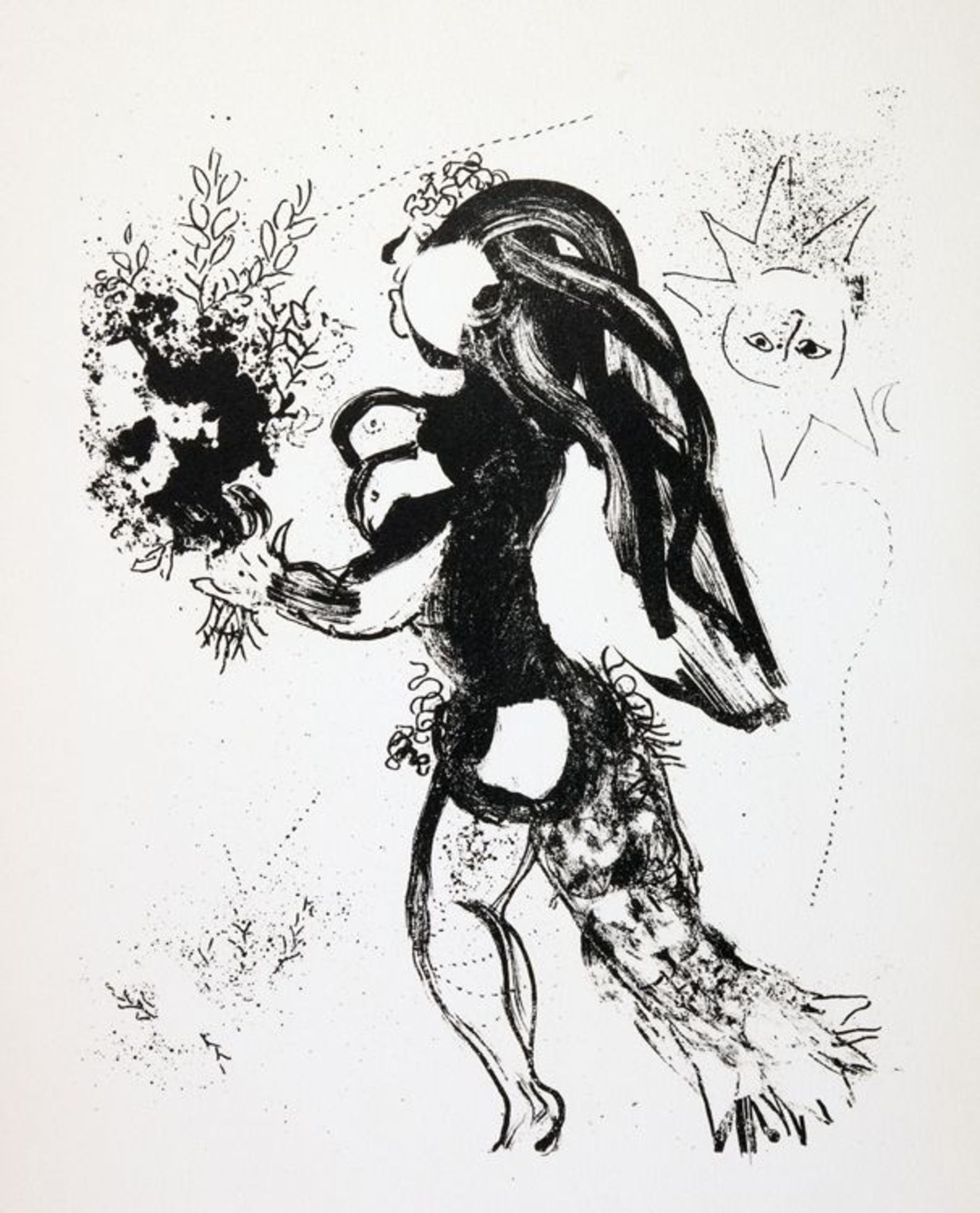 Marc Chagall. L’offrande. Lithographie. 1960. 24,5 : 31,0 cm (47,5 : 32,0 cm).     Probedruck