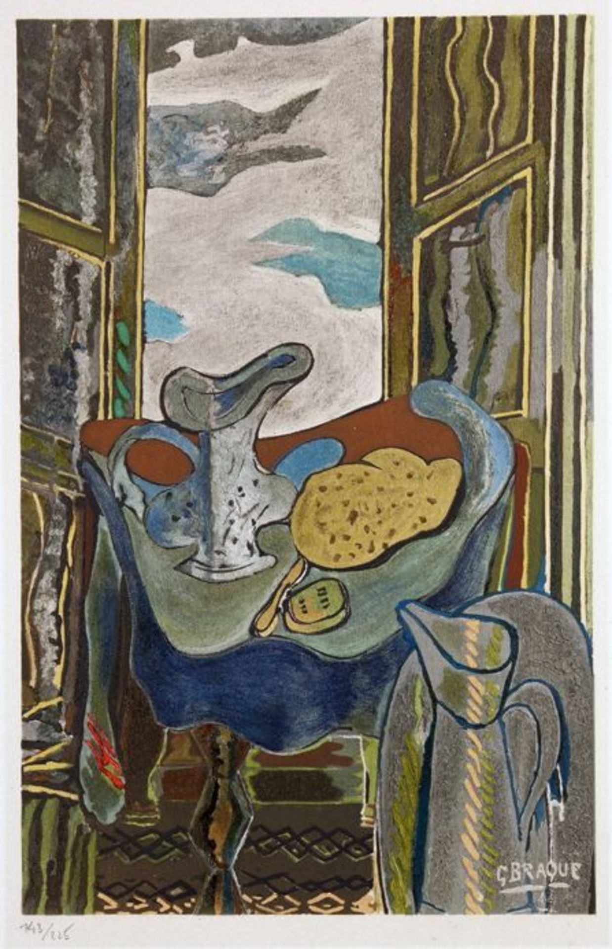 Georges Braque. La toilette bleue. Farblithographie nach dem Gemälde. 1945. 29,0 : 19,5 cm (36,5 :
