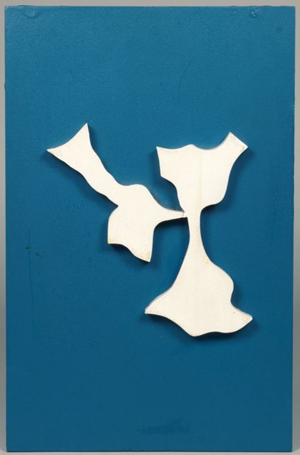 Hans Arp. Seefahrerwind I. Bemalter Originalholzstock. 1963. 13,0 : 12,5 cm (27,3 : 17,8 cm).