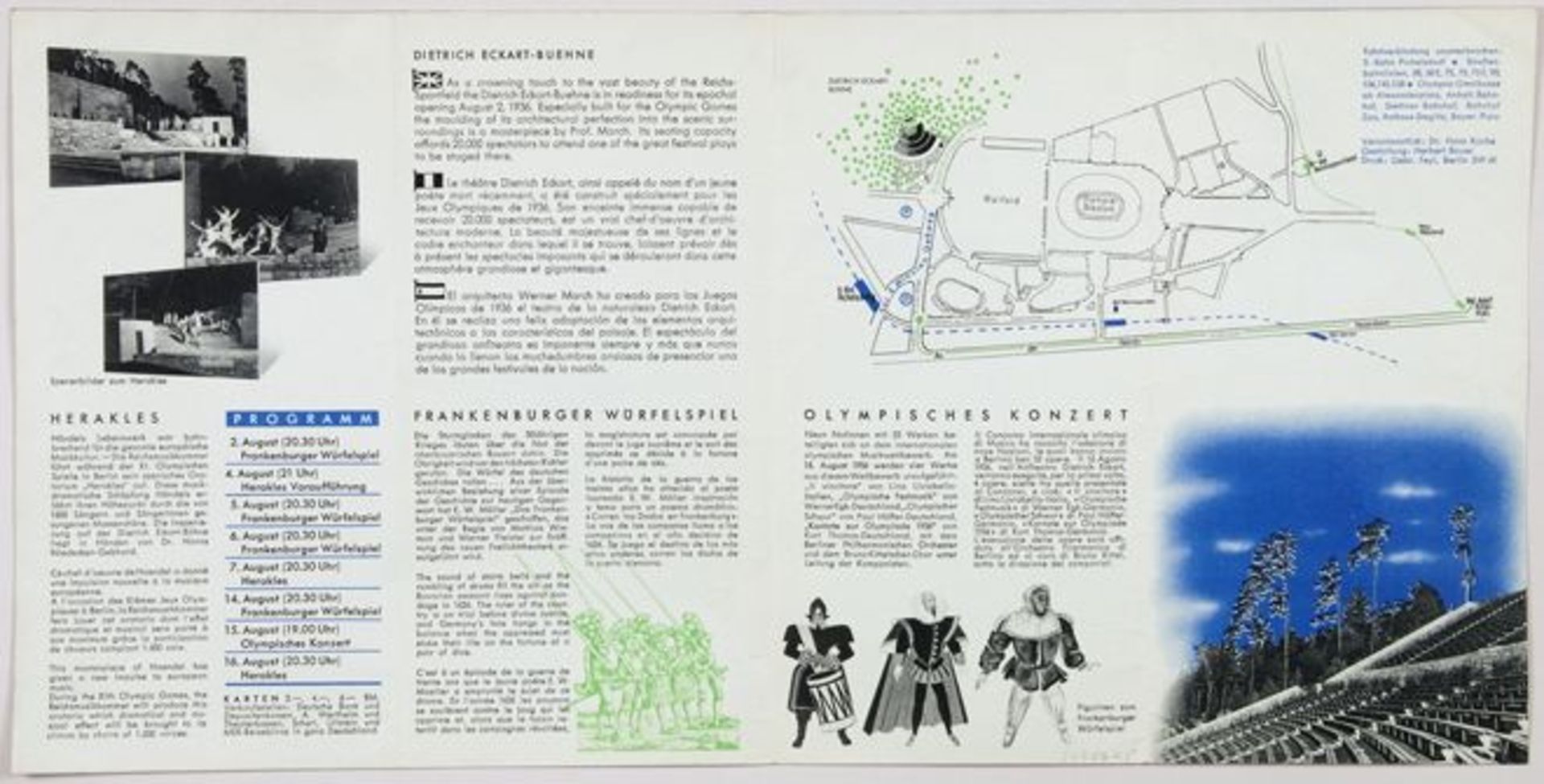 Dietrich-Eckart-Bühne. Das Juwel des Reichssportfeldes. Berlin [1936]. Faltblatt.    Von Herbert